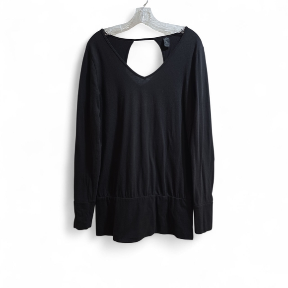 Prana Black Tunic Classic‎ Fit Open Back Dressy Casual Flirty Fun - Picture 1 of 5